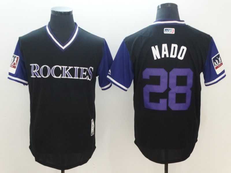 Men Colorado Rockies 28 Nado Black New Rush Limited MLB Jerseys